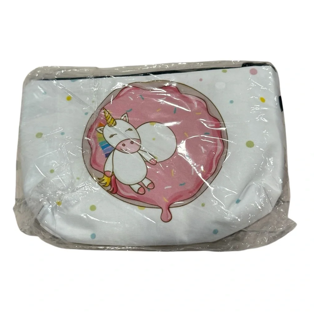 3 FOR $15 Unicorn Donut Make Up Organizer Bag NWT